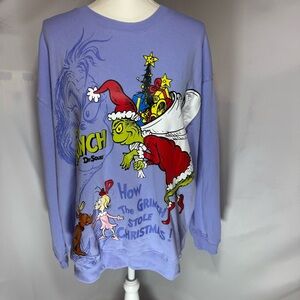How the Grinch Stole Christmas Sweater, Purple, XL, Fleece Lined, NWTs